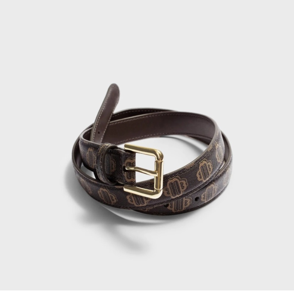 Maje Brown Belt with Gold Buckle